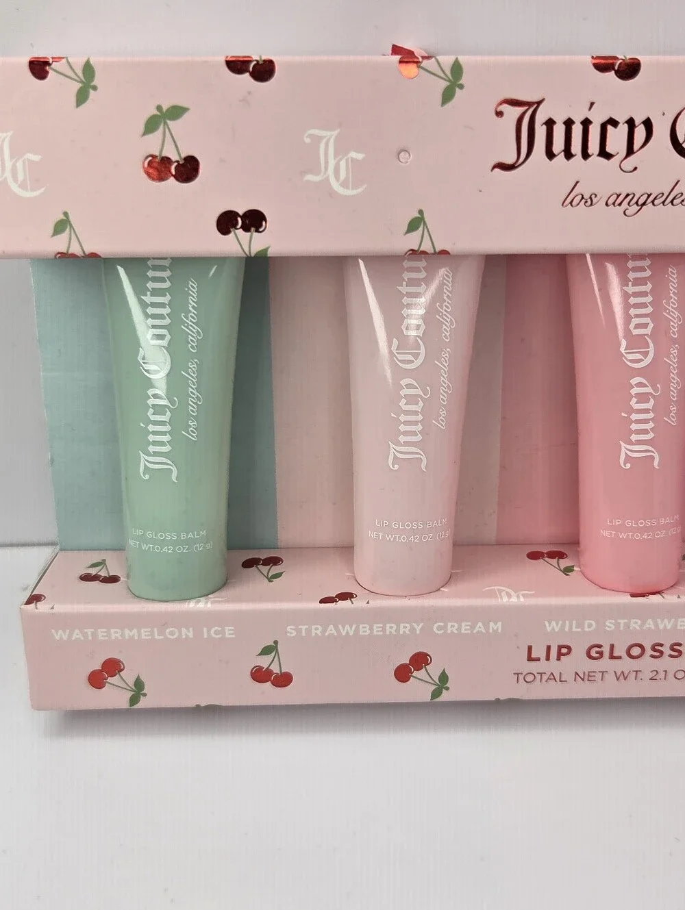 💕▪️Juicy Couture▪️ Cherry Lip Gloss Set - Pastel Pink, Coral, Mint, Pink Shades